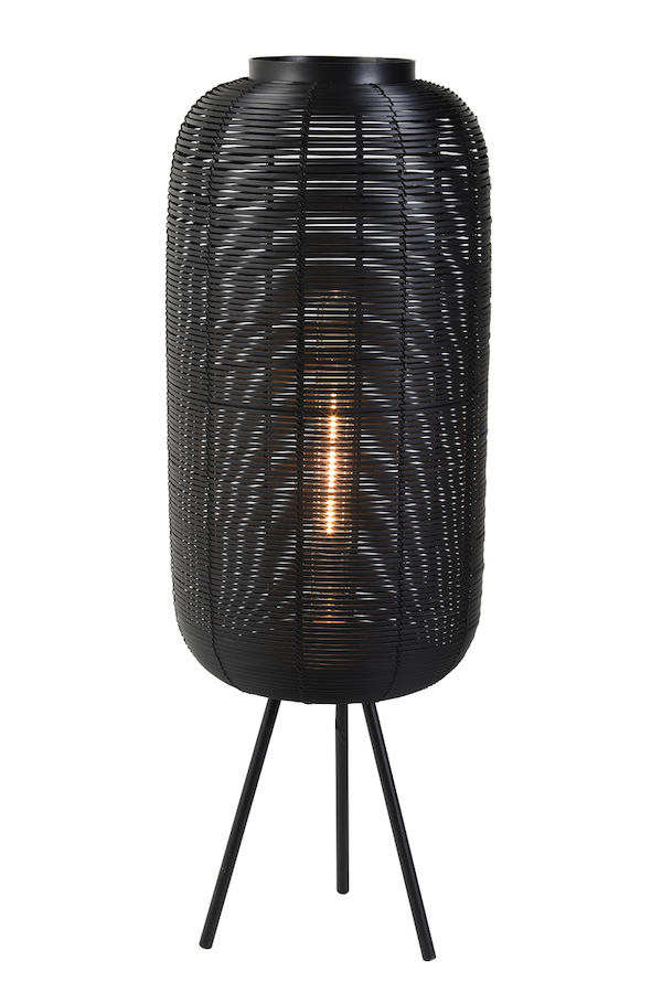 lampe en métal noir sur pieds