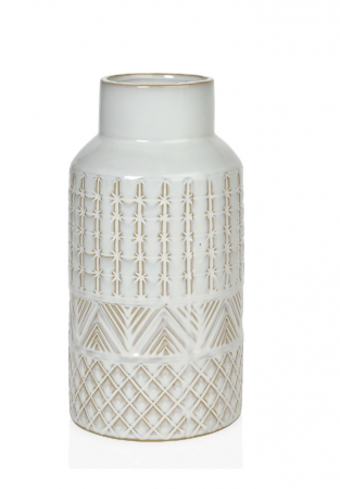 vase blanc et beige de style bohème et ethnique