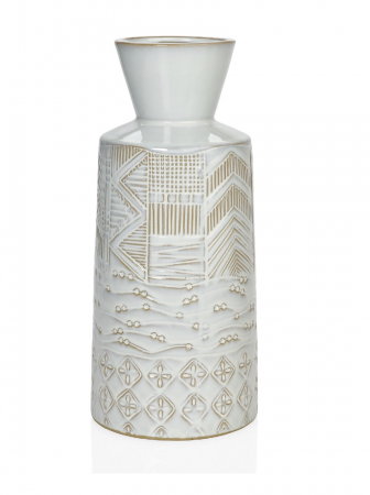 vase beige et blanc de style bohème et ethnique